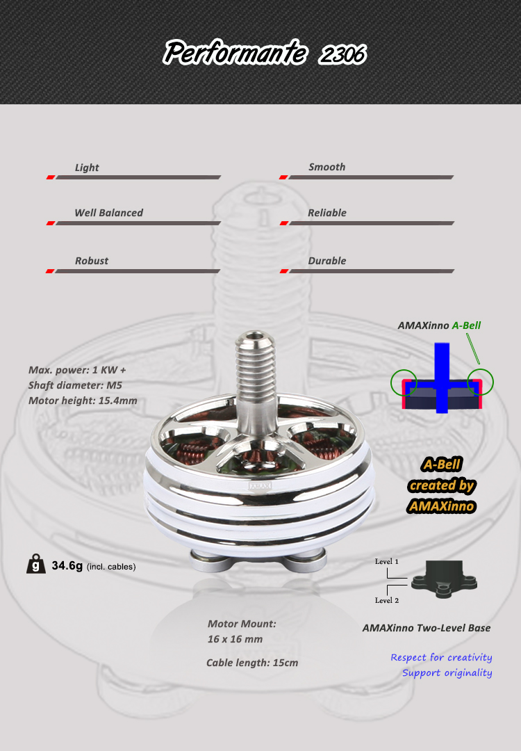 AMAXinno Superleggera 2305.5 A-Bell Motor - 1750KV/1950KV/2550KV - 1750KV